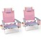 2-Pack Folding Backpack Beach Chair 5-Position Outdoor Reclining Chairs with Pillow Blue/Pattern/Pink/Yellow/Dark Pink/Dark Green/Dark Blue